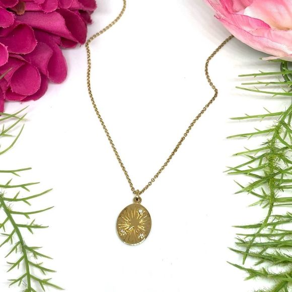 ⚜️14K STERLING SILVER Sunburst Pendant Necklace - Picture 3 of 10